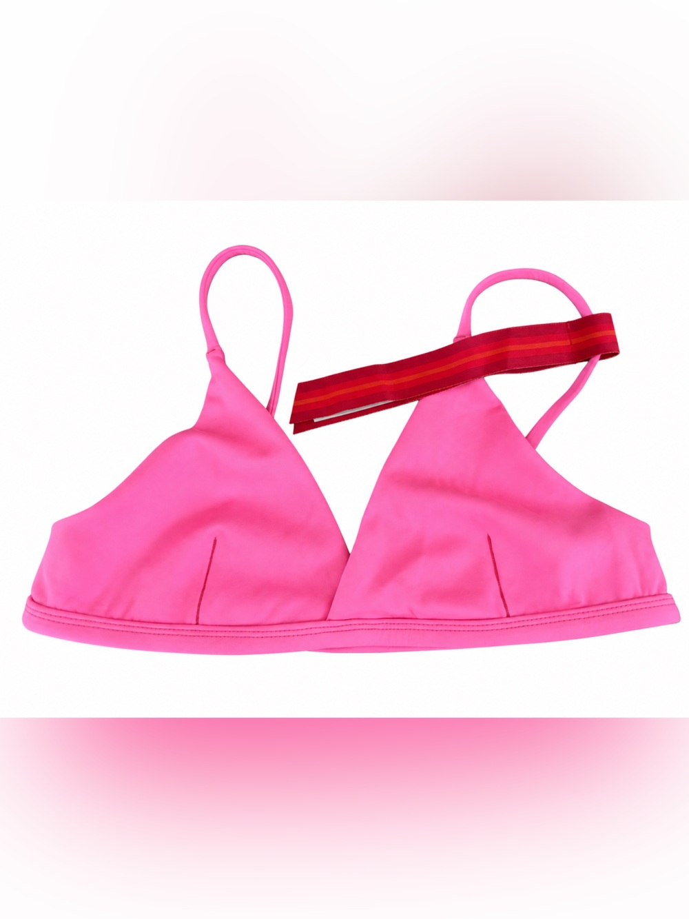 Left On Friday Sweet Victory Bikini Top Zinc Neon Pink M NWT